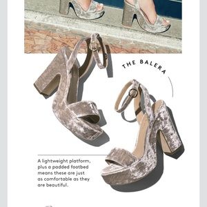 M. Gemi Balera crushed velvet platform heels